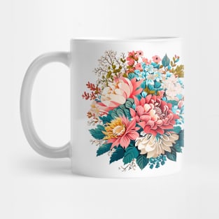 Vintage exotic flowers Chrysanthemum Morifolium Gardening Flowers Mix krizantem bouquet floral poster Holiday Mug